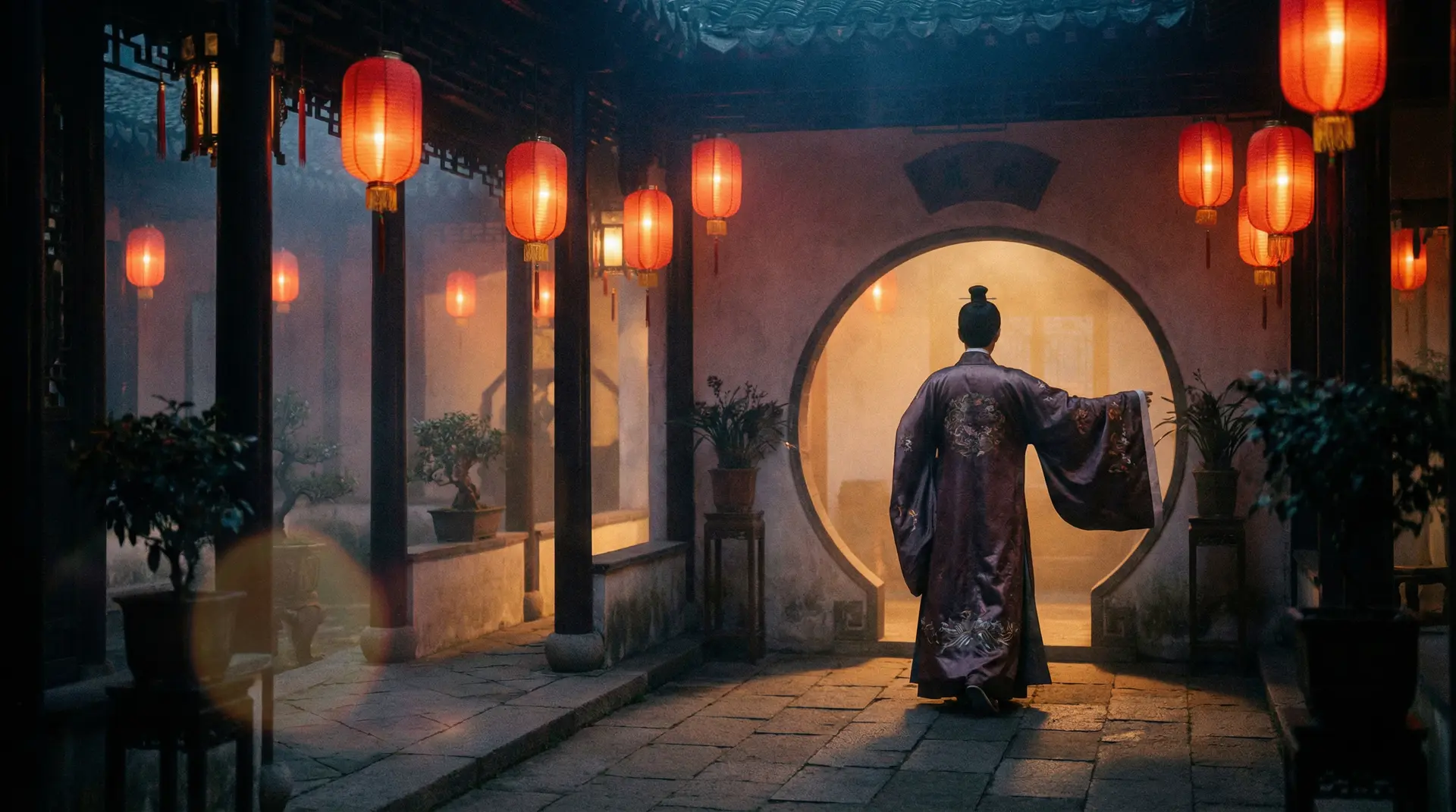 情深叉 国产精品频道，传统中式庭院中的光影诗意